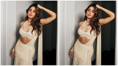 On Sunday, Janhvi gave her followers a weekend treat as the actress took to Instagram and uploaded a series of stunning pictures accompanied by a white bird emoticon as the caption. In the post, the actress can be seen exuding glamour in a stylish white saree. (Instagram/@janhvikapoor) On Sunday, Janhvi gave her followers a weekend treat as the actress took to Instagram and uploaded a series of stunning pictures accompanied by a white bird emoticon as the caption. In the post, the actress can be seen exuding glamour in a stylish white saree. (Instagram/@janhvikapoor)