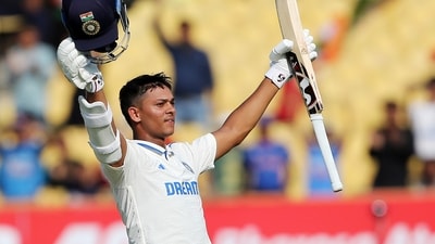India's Yashasvi Jaiswal celebrates his century during Day 3 of the 3rd Test match against England (ANI ) India's Yashasvi Jaiswal celebrates his century during Day 3 of the 3rd Test match against England (ANI )