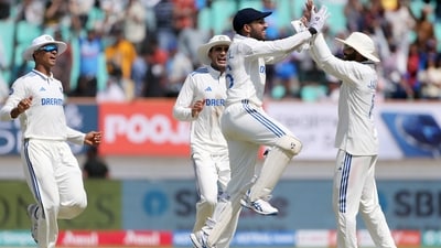 After scoring a 104-ball 46 in the first innings, India's Dhruv Jurel put on a stunning show with the wicketkeeping gloves in his debut appearance, which included a run-out dismissal of Ben Duckett on Day 4.&nbsp; (ANI)