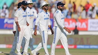 India's skipper Rohit Sharma and other teammates leave the ground after India won by 434 runs, on Day 4 of the 3rd Test match against England (ANI)