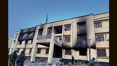 After Thursday’s violence, the Manipur government reimposed curfew in the district and suspended internet services for five days in the region (HT) After Thursday’s violence, the Manipur government reimposed curfew in the district and suspended internet services for five days in the region (HT)