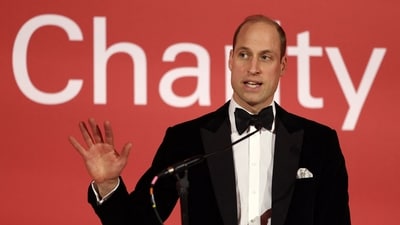 Britain's Prince William, Prince of Wales delivers a speech during the London's Air Ambulance Charity Gala Dinner at The OWO in central London, on February 7, 2024. (Photo by Daniel LEAL / POOL / AFP) (AFP) Britain's Prince William, Prince of Wales delivers a speech during the London's Air Ambulance Charity Gala Dinner at The OWO in central London, on February 7, 2024. (Photo by Daniel LEAL / POOL / AFP) (AFP)