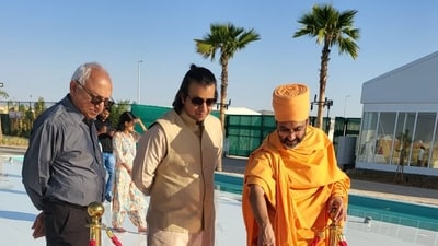 Ola CEO Bhavish Aggarwal at BAPS Hindu temple in Abu Dhabi (twitter.com/bhash) Ola CEO Bhavish Aggarwal at BAPS Hindu temple in Abu Dhabi (twitter.com/bhash)