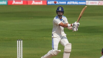 India's batter KL Rahul plays a shot during the fourth day of the first Test cricket match between India and England, at Rajiv Gandhi International Stadium in Hyderabad, Sunday (PTI) India's batter KL Rahul plays a shot during the fourth day of the first Test cricket match between India and England, at Rajiv Gandhi International Stadium in Hyderabad, Sunday (PTI)