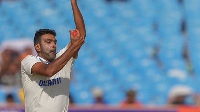 India's Ravichandran Ashwin had returned to action on Day 4 after withdrawing from the Rajkot Test on the previous day owing to a family emergency. He even picked up a wicket, dismissing Tom Hartley, to become the first bowler in Test cricket to record 250 dismissals of left-handed batters.&nbsp; (PTI)