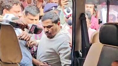 Trinamool Congress leader and one of the associates of TMC strongman Shahjahan Sheikh, Shibu Hazra was sent to police custody for eight days by Basirhat subdivision court in connection with the Sandeshkhali violence case, on Sunday (ANI) Trinamool Congress leader and one of the associates of TMC strongman Shahjahan Sheikh, Shibu Hazra was sent to police custody for eight days by Basirhat subdivision court in connection with the Sandeshkhali violence case, on Sunday (ANI)