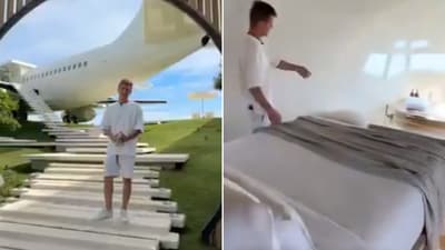 The image, taken from a video shared by Anand Mahindra, shows a part of the plane-turned-villa property. (Private Jet Villa) The image, taken from a video shared by Anand Mahindra, shows a part of the plane-turned-villa property. (Private Jet Villa)