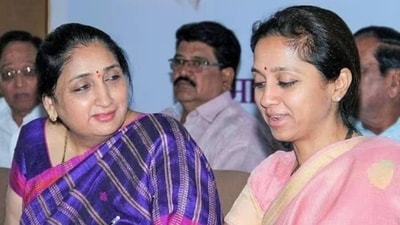 Sunetra Pawar (left) with Supriya Sule (File) Sunetra Pawar (left) with Supriya Sule (File)