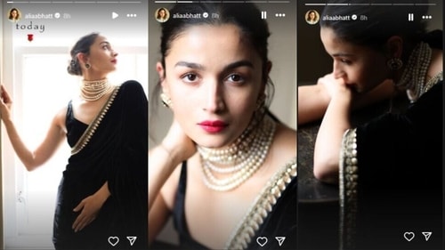 Alia Bhatt posed as she stood near a window. Alia Bhatt posed as she stood near a window.