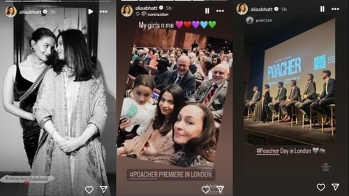 Alia was accompanied by Soni Razdan and Shaheen Bhatt. Alia was accompanied by Soni Razdan and Shaheen Bhatt.