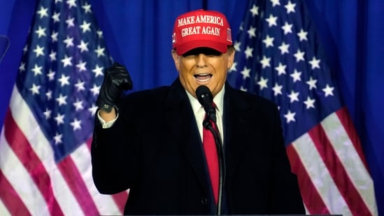 Republican presidential candidate former President Donald Trump speaks at a campaign rally in Waterford Township, Mich., Saturday, Feb. 17, 2024 (AP/PTI) (AP)