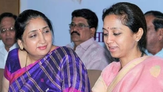 Sunetra Pawar (left) with Supriya Sule (File)