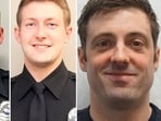 (L-R) Paul Elmstrand, Matthew Ruge, and Adam Finseth were shot dead by the suspect (City of Burnsville via AP) (L-R) Paul Elmstrand, Matthew Ruge, and Adam Finseth were shot dead by the suspect (City of Burnsville via AP)