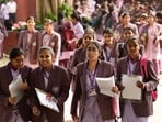 CBSE Class 12 Board Exam 2024: Students say Hindi core paper difficulty level moderate, MCQs were tricky (Vipin Kumar/HT photo) CBSE Class 12 Board Exam 2024: Students say Hindi core paper difficulty level moderate, MCQs were tricky (Vipin Kumar/HT photo)