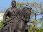 A statue of Chhatrapati Shivaji Maharaj. A statue of Chhatrapati Shivaji Maharaj.