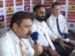 From Left: Ravi Shastri, Dinesh Karthik and Nick Knight on commentary From Left: Ravi Shastri, Dinesh Karthik and Nick Knight on commentary