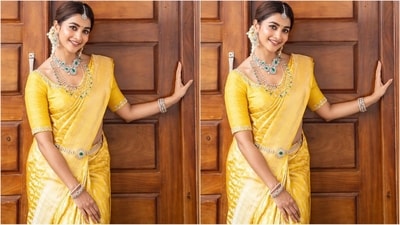 Pooja chased away our Monday blues and brought in some sunshine as she took to Instagram and uploaded a series of dreamy pictures in a bright yellow saree accompanied by the caption "The Mangalorian". In the post, the actress looks like a royal princess as she strikes beautiful poses. (Instagram/@hegdepooja) Pooja chased away our Monday blues and brought in some sunshine as she took to Instagram and uploaded a series of dreamy pictures in a bright yellow saree accompanied by the caption "The Mangalorian". In the post, the actress looks like a royal princess as she strikes beautiful poses. (Instagram/@hegdepooja)