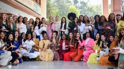 After a 28-year hiatus, India is hosting the Miss World pageant. The event is scheduled to be held in Mumbai on March 9. Contestants participated in a media interaction in Delhi on Monday as India prepares to host the 71st Miss World Pageant. (ANI) After a 28-year hiatus, India is hosting the Miss World pageant. The event is scheduled to be held in Mumbai on March 9. Contestants participated in a media interaction in Delhi on Monday as India prepares to host the 71st Miss World Pageant. (ANI)