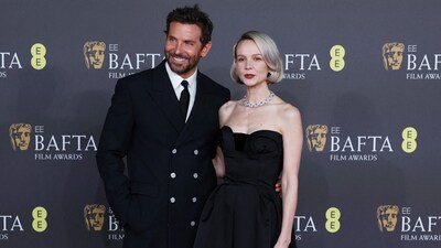 Bradley Cooper and Carey Mulligan pose at the 2024 British Academy of Film and Television Awards (BAFTA). Their movie Maestro did not secure any win. (REUTERS)