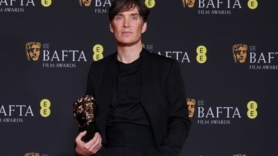 BAFTAs: Cillian Murphy, winner of the leading actor award for Oppenheimer, poses for photographers at the 77th British Academy Film Awards, BAFTA's. (Vianney Le Caer/Invision/AP)
