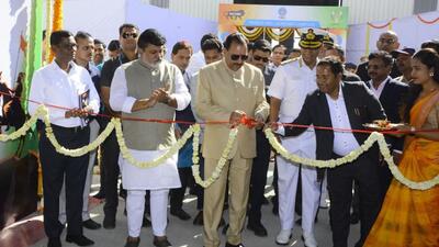 Chief of the Naval Staff, Admiral R Hari Kumar (second from left), along with other dignitaries during an event in Pune. (SOURCED) Chief of the Naval Staff, Admiral R Hari Kumar (second from left), along with other dignitaries during an event in Pune. (SOURCED)