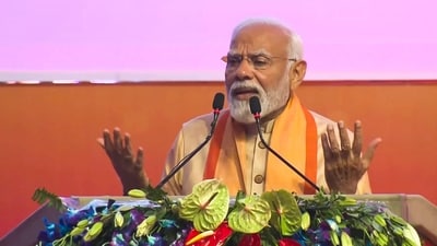 In his address at a ground-breaking ceremony, PM Modi said, "Seven-to-eight years ago, one could not even think that such an environment of investment and jobs would be made in UP. Crime and riots were common then and (PTI)