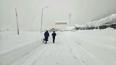 Meanwhile, Gulmarg skiing resort in Baramulla district has been drawing attention from foreign skiers and adventure lovers following a recent snowfall in the higher reaches of the valley. (PTI) Meanwhile, Gulmarg skiing resort in Baramulla district has been drawing attention from foreign skiers and adventure lovers following a recent snowfall in the higher reaches of the valley. (PTI)