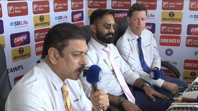 From Left: Ravi Shastri, Dinesh Karthik and Nick Knight on commentary (Screengrab) From Left: Ravi Shastri, Dinesh Karthik and Nick Knight on commentary (Screengrab)