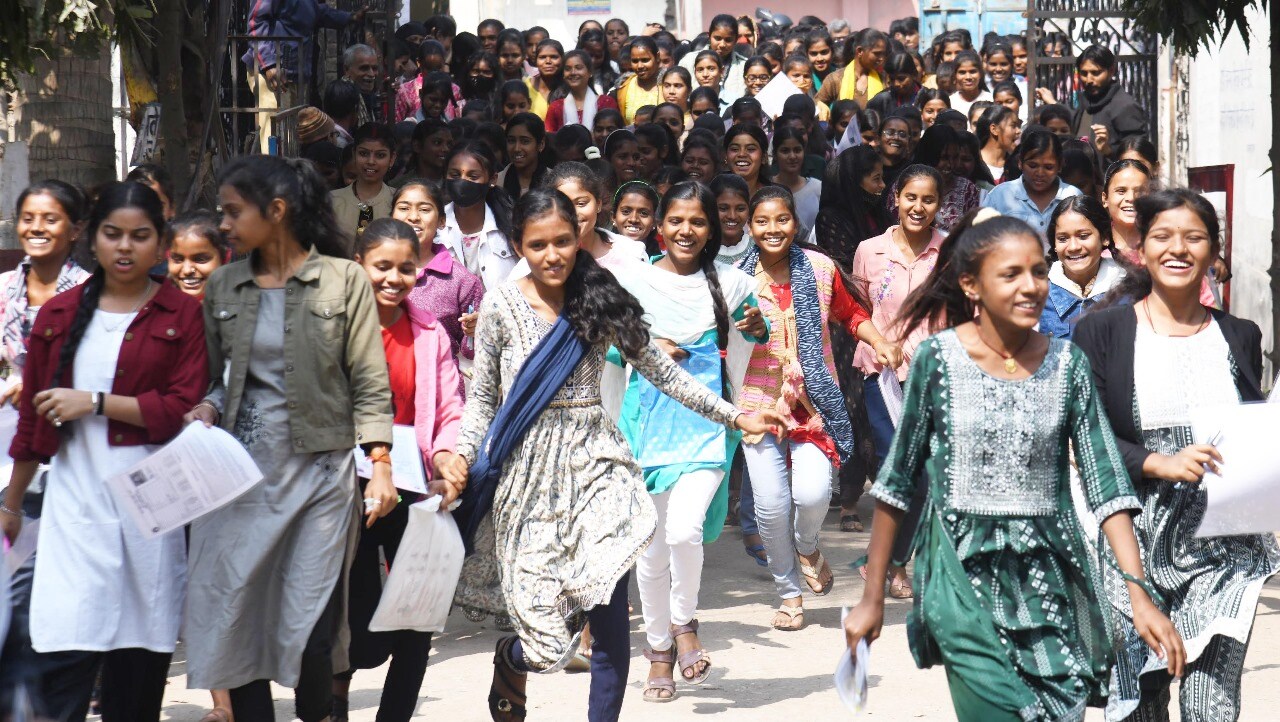 Bihar Class 10 exam 2024: Happy faces coming out (Santosh Kumar )