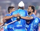 Indian men's hockey team celebrates
