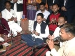 Nakul Nath, Congress MP and son of former Madhya Pradesh Chief Minister Kamal Nath, offers prayers at Simaria Hanuman temple in December. 