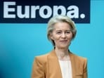 Ursula von der Leyen, President of the European Commission, is pictured during a press conference after a board meeting of the Christian Democratic Union (CDU) in Berlin, Germany, Monday, Feb. 19, 2024. Ursula von der Leyen announced her intention to run for a second term as EU commission president. (AP Photo/Markus Schreiber)