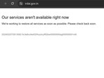 IRDAI website down: Screenshot from the site. 