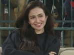 A screengrab of Sana Javed at the match