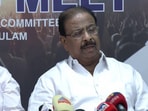 Kerala Congress chief K Sudhakaran addressing press conference in Ernakulam on Tuesday. Kerala Congress chief K Sudhakaran addressing press conference in Ernakulam on Tuesday.