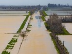 Biggs Willows Road is seen flooded and impassable in Willows, California on February 19, 2024. Threats of tornadoes, waterspouts and localized flooding has many Californians on high alert as storms continue to bombard the state. Biggs Willows Road is seen flooded and impassable in Willows, California on February 19, 2024. Threats of tornadoes, waterspouts and localized flooding has many Californians on high alert as storms continue to bombard the state.
