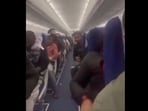 Passengers aboard an IndiGo flight from Delhi to Srinagar. Passengers aboard an IndiGo flight from Delhi to Srinagar.