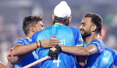 Indian men's hockey team celebrates Indian men's hockey team celebrates