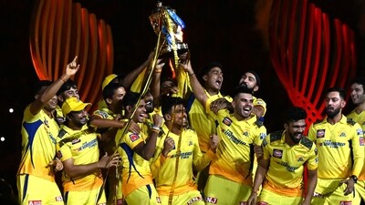 Chennai Super Kings' players celebrate with the IPL trophy. (AFP) Chennai Super Kings' players celebrate with the IPL trophy. (AFP)