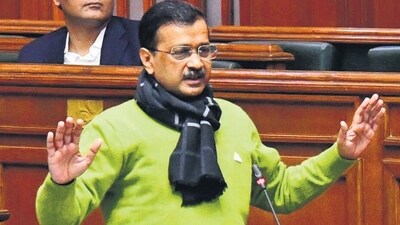 Chief minister Arvind Kejriwal in the Assembly on Monday. (HT photo) Chief minister Arvind Kejriwal in the Assembly on Monday. (HT photo)