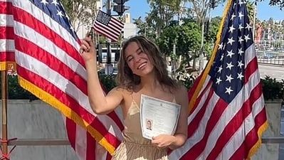 Ksenia Karelina, a dual Russian-American ballerina, has been placed under detention. (X@JamesLLandis)