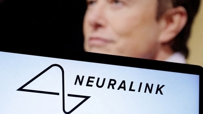 Neuralink logo and Elon Musk (REUTERS)
