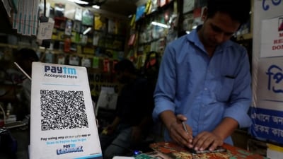 Paytm Wallet: A QR code of Paytm is seen at a mobile repairing shop in Kolkata, India. (Reuters)