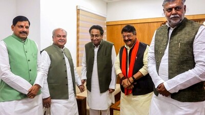 Kamal Nath with BJP leaders during Madhya Pradesh assembly's session. (PTI file photo) Kamal Nath with BJP leaders during Madhya Pradesh assembly's session. (PTI file photo)