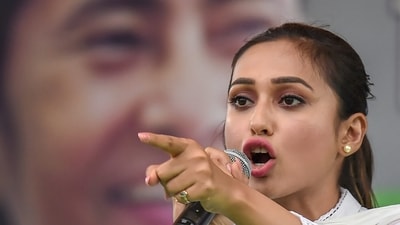Kolkata: In this Tuesday, May 14, 2019 file photo, actor and TMC leader Mimi Chakraborty, in Kolkata. Chakraborty on Thursday, Feb. 15, 2024, met party chief and West Bengal CM Mamata Banerjee and submitted her resignation as a parliamentarian. (PTI Photo/Swapan Mahapatra)(PTI02_15_2024_000246B) (PTI) Kolkata: In this Tuesday, May 14, 2019 file photo, actor and TMC leader Mimi Chakraborty, in Kolkata. Chakraborty on Thursday, Feb. 15, 2024, met party chief and West Bengal CM Mamata Banerjee and submitted her resignation as a parliamentarian. (PTI Photo/Swapan Mahapatra)(PTI02_15_2024_000246B) (PTI)