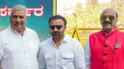 Karnataka's Minister Santosh Lad with others. (PTI) Karnataka's Minister Santosh Lad with others. (PTI)