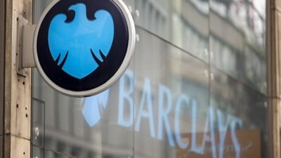A sign outside a Barclays Plc bank branch in London, UK. (Bloomberg) A sign outside a Barclays Plc bank branch in London, UK. (Bloomberg)