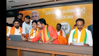 Union minister for culture G Kishan Reddy addresses the media ahead of the party's Vijay Sankalp Yatra, in Hyderabad (ANI) Union minister for culture G Kishan Reddy addresses the media ahead of the party's Vijay Sankalp Yatra, in Hyderabad (ANI)