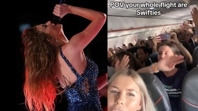 In-flight Taylor Swift sing-along sparks debate on airplane etiquette (x) In-flight Taylor Swift sing-along sparks debate on airplane etiquette (x)