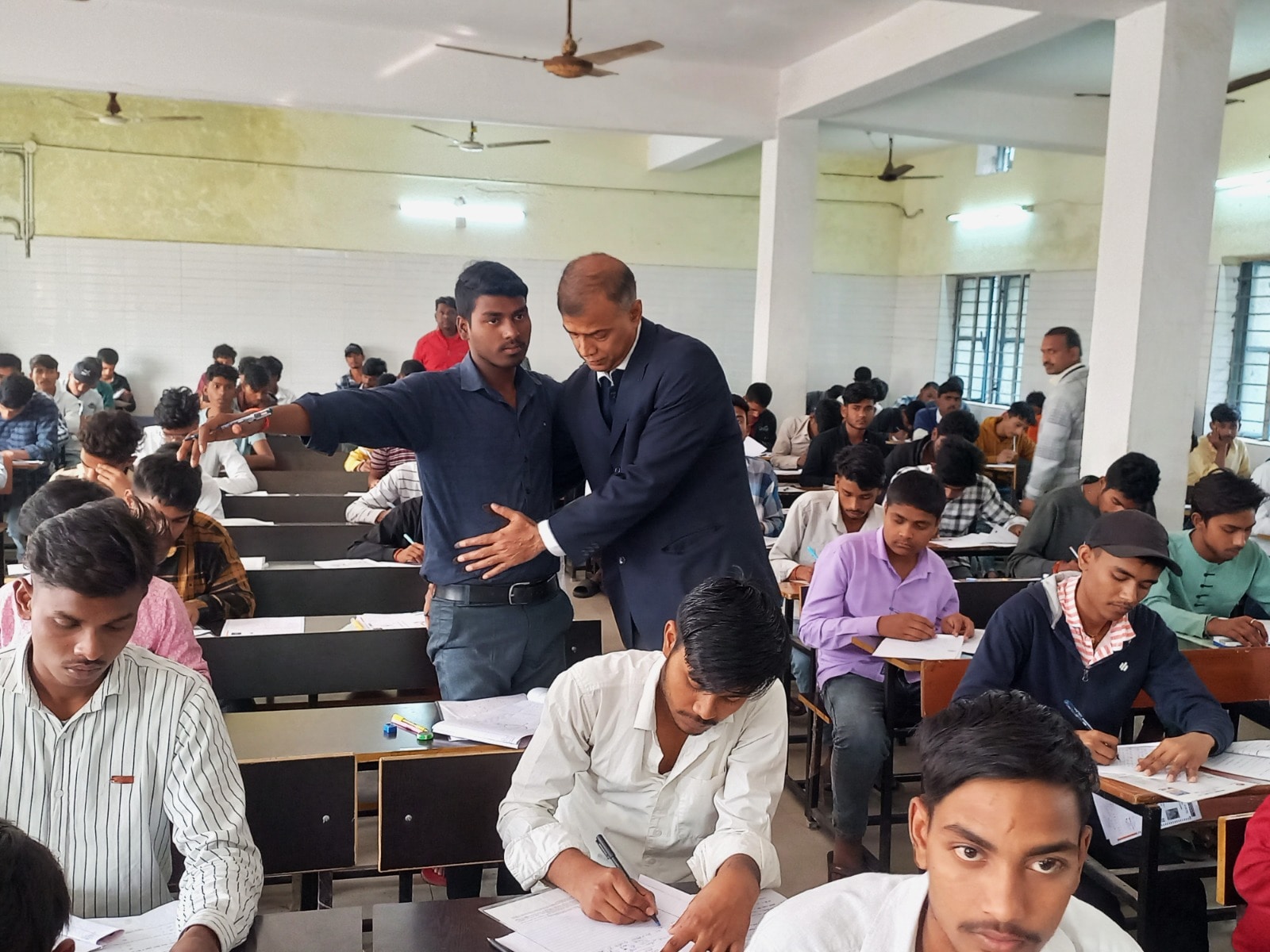Bihar Board Class 10 Exam: BSEB Chairman checking students at exam hall  (Santosh Kumar )